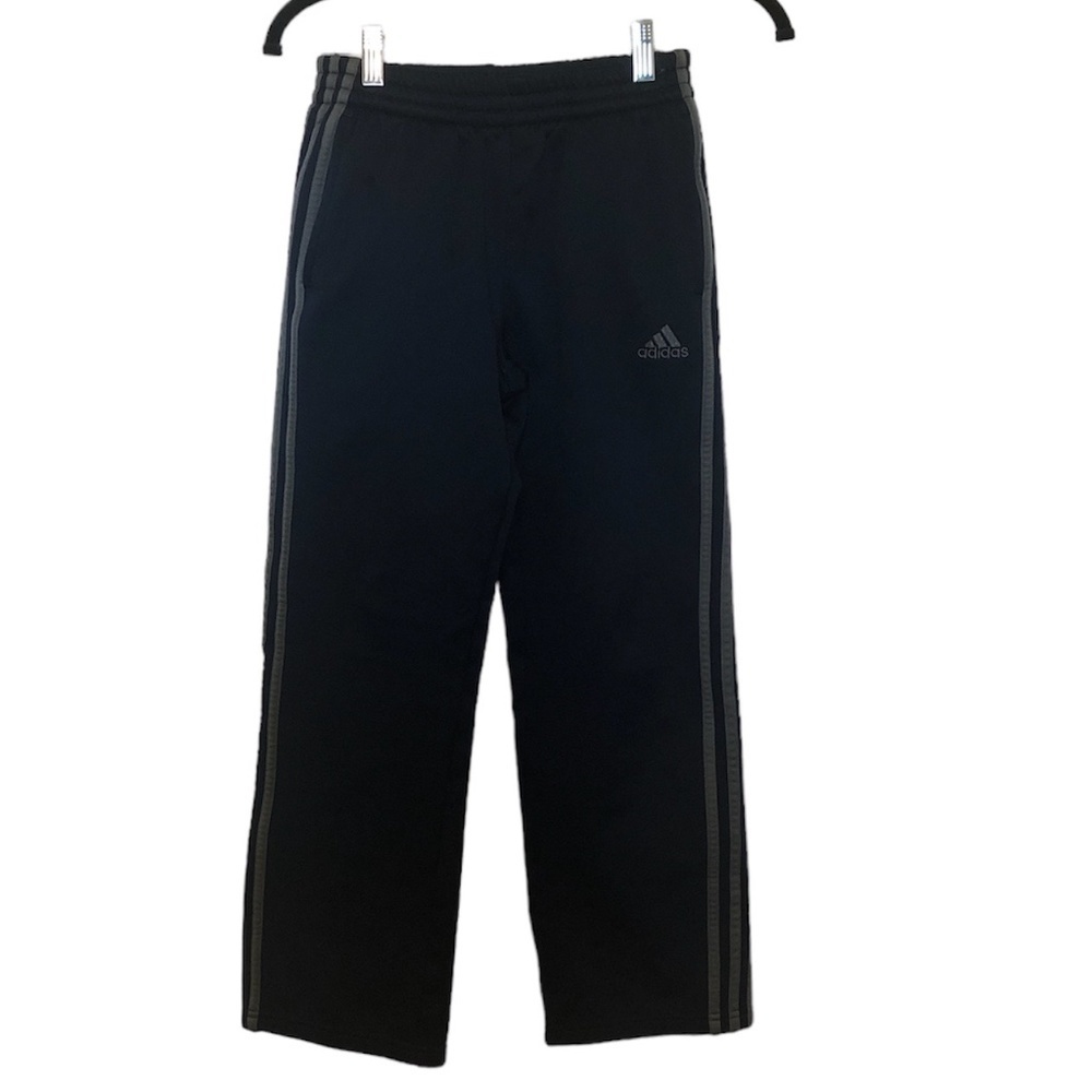 Adidas Track Pants Sweatpants Kids Size 10/12 Blue Side Stripes Navy